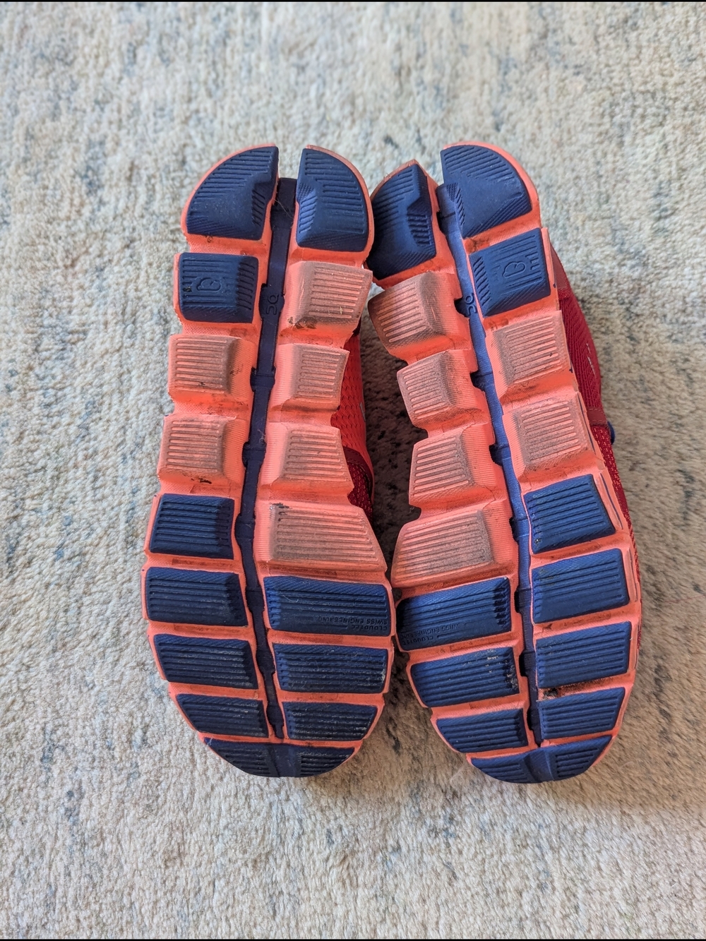 On Running Women's Red and Blue Cloudflow Sneakers - Picture 7 of 9
